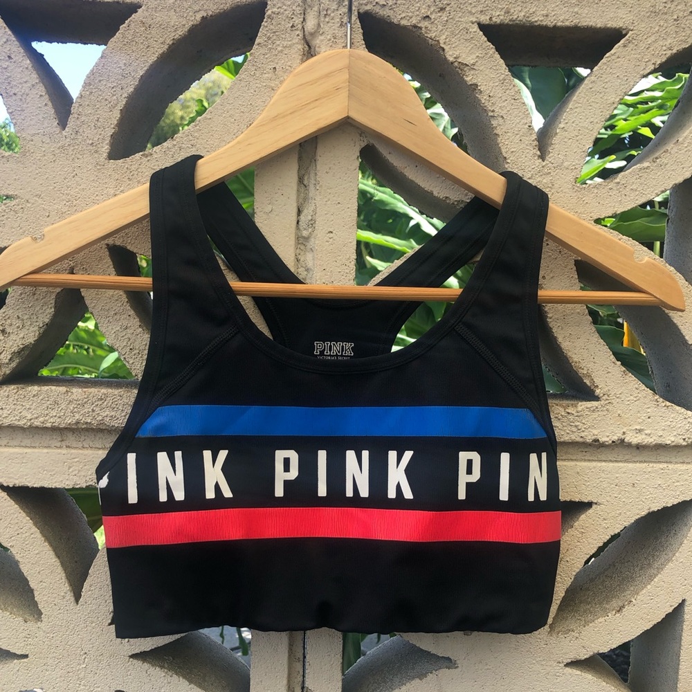 Pink Victoria’s Secret Black Sports Bra Small
